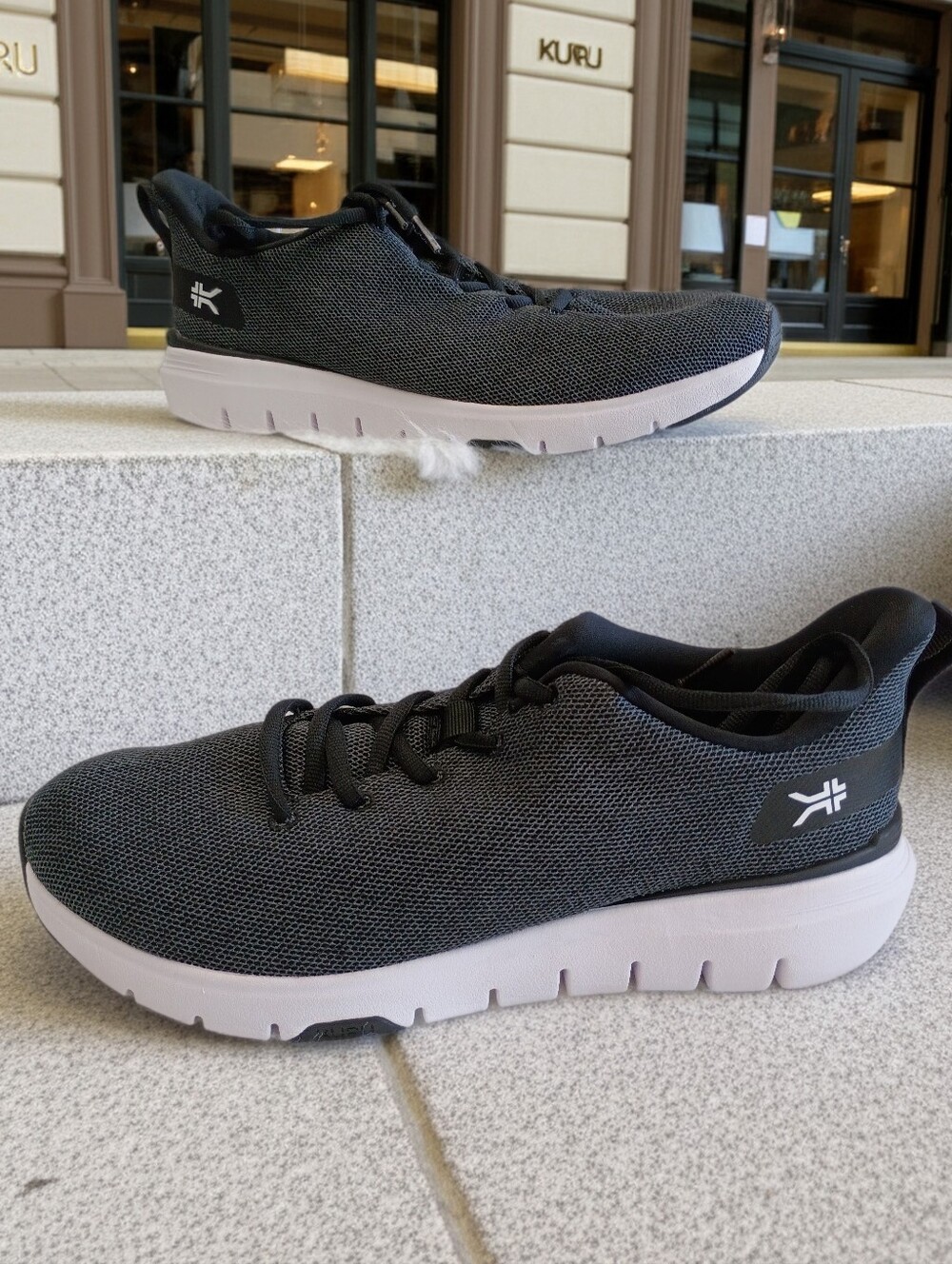 Womens Kuru FLEX Via Black Plantar Fascitis Orthopedic Support Walking Work Shoe